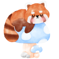 Cute Red Panda Illustration png