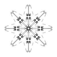 forma de círculo artístico feito de composição de pino de segurança para decoração, ornamentado, logotipo, site, ilustração de arte ou elemento de design gráfico. formato png