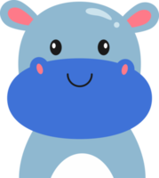 Cute Hippopotamus Cartoon Illustration for kids png