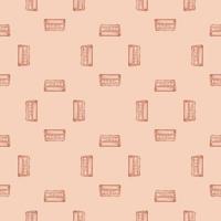 Chess clock electric engraved seamless pattern. Retro watch for chess game in hand drawn style. Sketch texture for fabric, wallpaper, textile, print, title, wrapping paper. Vector illustration.