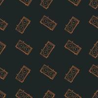 Chess clock engraved seamless pattern. Retro watch for chess game in hand drawn style. Sketch texture for fabric, wallpaper, textile, print, title, wrapping paper. Vector illustration.