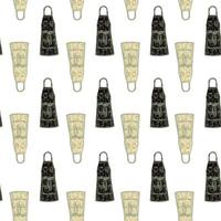 Aprons engraved seamless pattern. Vintage background for kitchen in hand drawn style. Vector repeated texture for print, fabric, wrapping, wallpaper, tissue.