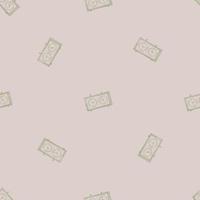 Chess clock engraved seamless pattern. Retro watch for chess game in hand drawn style. Sketch texture for fabric, wallpaper, textile, print, title, wrapping paper. Vector illustration.