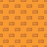 Chess clock engraved seamless pattern. Retro watch for chess game in hand drawn style. Sketch texture for fabric, wallpaper, textile, print, title, wrapping paper. Vector illustration.