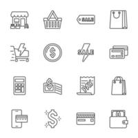 Flash Sale Special Offer icon set, Super market and shopping mall, Vector thin line icon