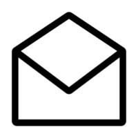 Open email icon line isolated on white background. Black flat thin icon on modern outline style. Linear symbol and editable stroke. Simple and pixel perfect stroke vector illustration