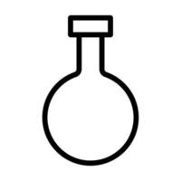 Lab flask icon line isolated on white background. Black flat thin icon on modern outline style. Linear symbol and editable stroke. Simple and pixel perfect stroke vector illustration