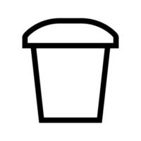 Trash can icon line isolated on white background. Black flat thin icon on modern outline style. Linear symbol and editable stroke. Simple and pixel perfect stroke vector illustration