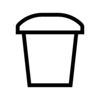 Trash can icon line isolated on white background. Black flat thin icon on modern outline style. Linear symbol and editable stroke. Simple and pixel perfect stroke vector illustration