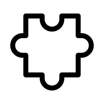 Puzzle icon line isolated on white background. Black flat thin icon on modern outline style. Linear symbol and editable stroke. Simple and pixel perfect stroke vector illustration