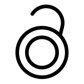 Unlock padlock icon line isolated on white background. Black flat thin icon on modern outline style. Linear symbol and editable stroke. Simple and pixel perfect stroke vector illustration