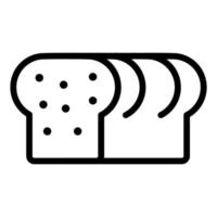 icono de línea de tostadas de pan aislado sobre fondo blanco. icono negro plano y delgado en el estilo de contorno moderno. símbolo lineal y trazo editable. ilustración de vector de trazo simple y perfecto de píxeles