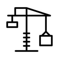 línea de icono de grúa de construcción aislada sobre fondo blanco. icono negro plano y delgado en el estilo de contorno moderno. símbolo lineal y trazo editable. ilustración de vector de trazo simple y perfecto de píxeles