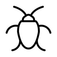 Bug icon line isolated on white background. Black flat thin icon on modern outline style. Linear symbol and editable stroke. Simple and pixel perfect stroke vector illustration