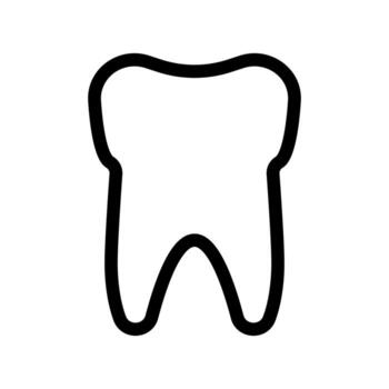 Tooth icon line isolated on white background. Black flat thin icon on modern outline style. Linear symbol and editable stroke. Simple and pixel perfect stroke vector illustration