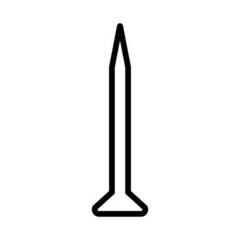 Building nail icon line isolated on white background. Black flat thin icon on modern outline style. Linear symbol and editable stroke. Simple and pixel perfect stroke vector illustration