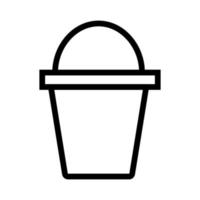 Bucket icon line isolated on white background. Black flat thin icon on modern outline style. Linear symbol and editable stroke. Simple and pixel perfect stroke vector illustration