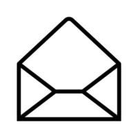 línea de icono de correo abierto aislada sobre fondo blanco. icono negro plano y delgado en el estilo de contorno moderno. símbolo lineal y trazo editable. ilustración de vector de trazo simple y perfecto de píxeles