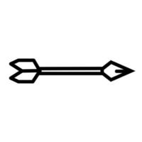 Bow arrow line isolated on white background. Black flat thin icon on modern outline style. Linear symbol and editable stroke. Simple and pixel perfect stroke vector illustration