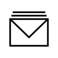 Stack mail icon line isolated on white background. Black flat thin icon on modern outline style. Linear symbol and editable stroke. Simple and pixel perfect stroke vector illustration