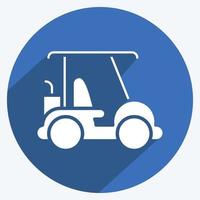 icono de carrito de golf. relacionado con el símbolo de equipamiento deportivo. estilo de sombra larga. diseño simple editable. ilustración sencilla vector