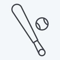 murciélago icono. relacionado con el símbolo de equipamiento deportivo. estilo de línea diseño simple editable. ilustración sencilla vector