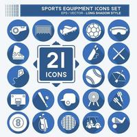 Icon Set Sports Equipment. related to Sports Equipment symbol. long shadow style. simple design editable. simple illustration vector