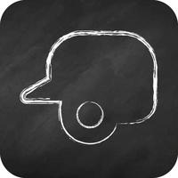 Icon Batting Helmet. related to Sports Equipment symbol. chalk style. simple design editable. simple illustration vector