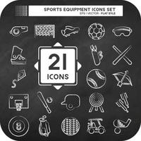 conjunto de iconos de equipamiento deportivo. relacionado con el símbolo de equipamiento deportivo. estilo tiza. diseño simple editable. ilustración sencilla vector