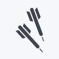 dardos de icono. relacionado con el símbolo de equipamiento deportivo. estilo de glifo. diseño simple editable. ilustración sencilla vector