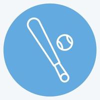 murciélago icono. relacionado con el símbolo de equipamiento deportivo. estilo de ojos azules. diseño simple editable. ilustración sencilla vector