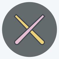 Icon Pool Cue. related to Sports Equipment symbol. color mate style. simple design editable. simple illustration vector