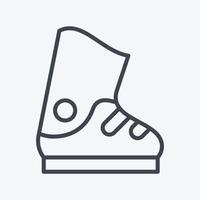 botas de esquí de icono. relacionado con el símbolo de equipamiento deportivo. estilo de línea diseño simple editable. ilustración sencilla