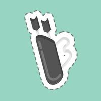 Sticker line cut Quiver. related to Sports Equipment symbol. simple design editable. simple illustration vector