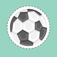 balón de fútbol de corte de línea de pegatina. relacionado con el símbolo de equipamiento deportivo. diseño simple editable. ilustración sencilla vector