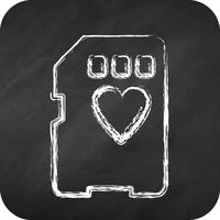 Icon Memory Card. related to Photography symbol. chalk style. simple design editable. simple illustration vector