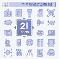 Icon Set Photography. related to Photography symbol. two tone style. simple design editable. simple illustration vector