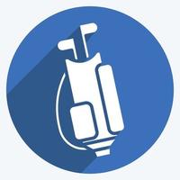 bolsa de golf icono. relacionado con el símbolo de equipamiento deportivo. estilo de sombra larga. diseño simple editable. ilustración sencilla vector