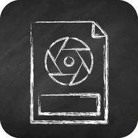 Icon Raw. related to Photography symbol. chalk style. simple design editable. simple illustration vector