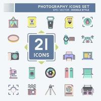 Icon Set Photography. related to Photography symbol. doodle style. simple design editable. simple illustration vector