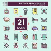 Icon Set Photography. related to Photography symbol. MBE style. simple design editable. simple illustration vector