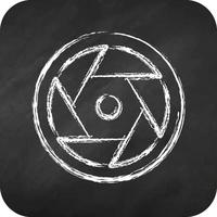 Icon Camera Lens. related to Photography symbol. chalk style. simple design editable. simple illustration vector