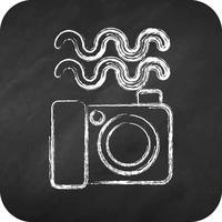 icono de la fotografía submarina. relacionado con el símbolo de la fotografía. estilo tiza. diseño simple editable. ilustración sencilla vector