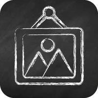 Icon Photo Frame. related to Photography symbol. chalk style. simple design editable. simple illustration vector