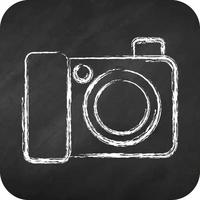 Icon Digital Camera. related to Photography symbol. chalk style. simple design editable. simple illustration vector