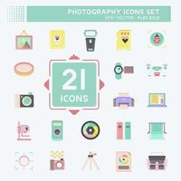 fotografía de conjunto de iconos. relacionado con el símbolo de la fotografía. estilo plano diseño simple editable. ilustración sencilla vector