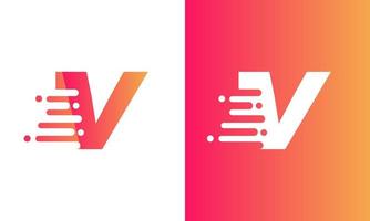 Letter V Logo Fast speed, quick energy drop icon.  Speed Logotype Element vector