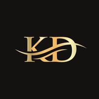 KD logo design. Initial KD letter logo design vector