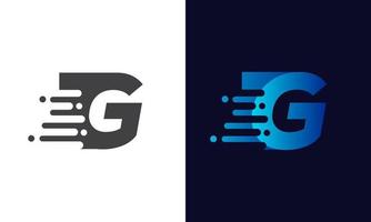 logotipo de la letra g velocidad rápida, icono de caída de energía rápida. elemento de logotipo de velocidad vector