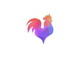 Roosters logo design. Colorful rooster icon vector